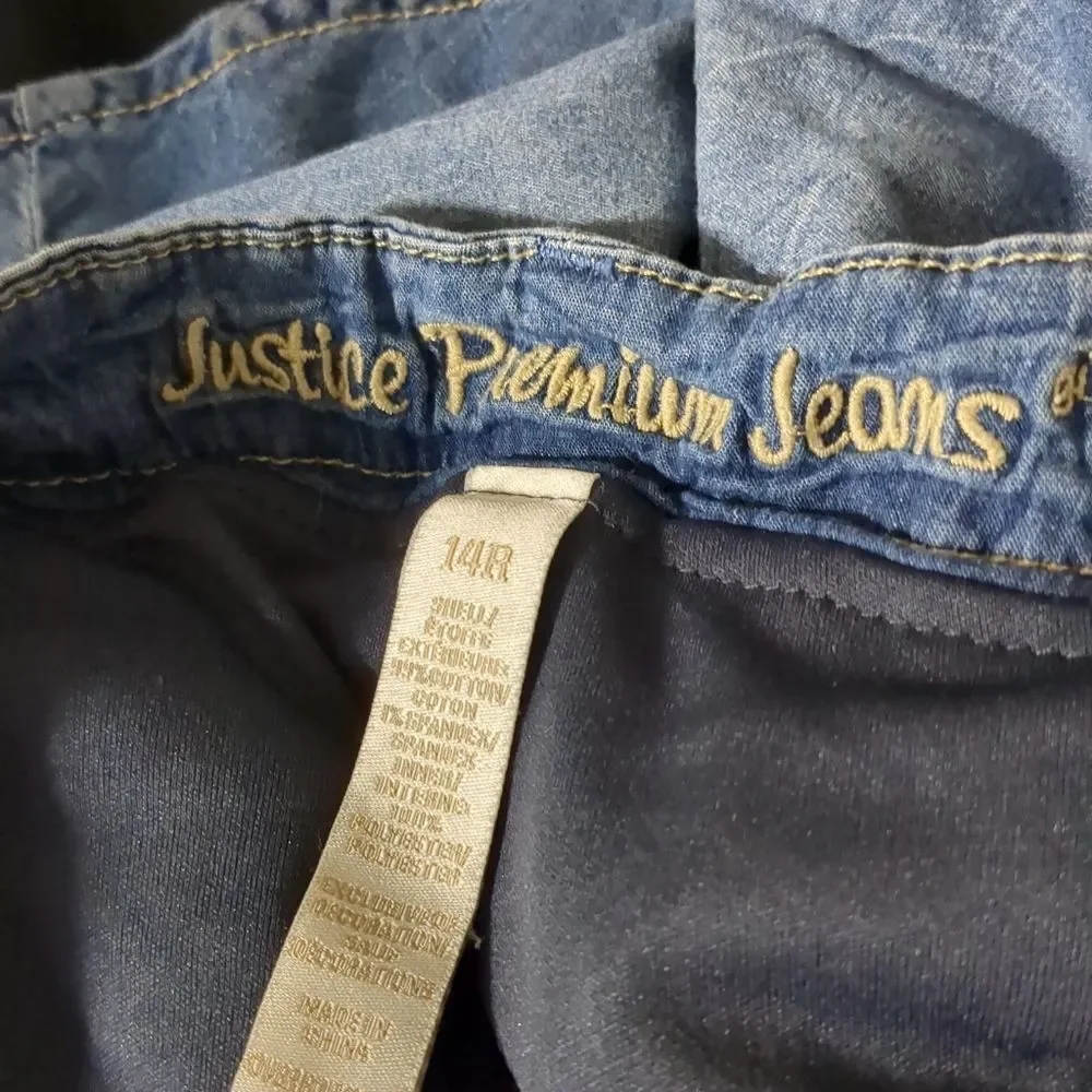 Justice Stretch Denim Skort Girls Size 14 Regular